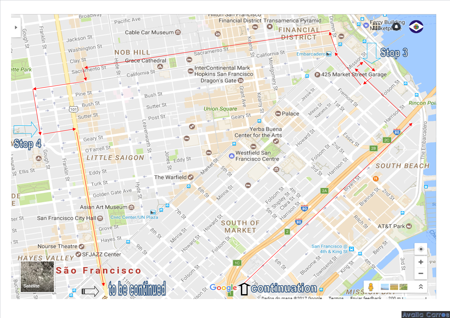 Caminho percorrido pelo carro em SOUTH OF MARKET, SOUTH BEACH, FINANCIAL DISTRICT, NOB HILL e LITTLE SAIGON