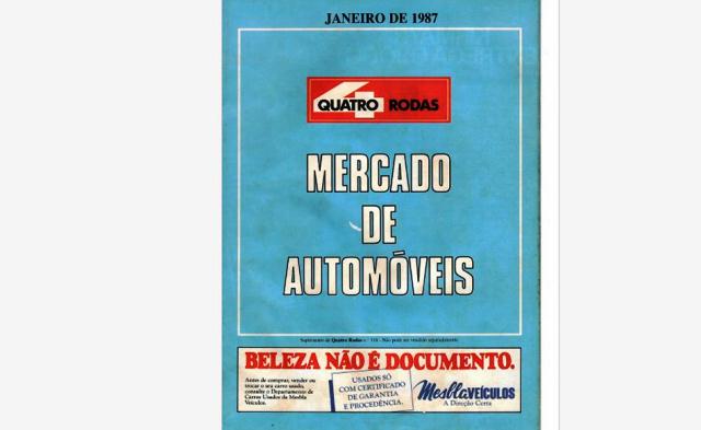 Avaliação da tabela de preços de veículos da Revista 4 Rodas